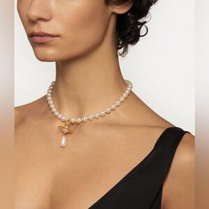 Vivienne Westwood SILVER and CREAM Pearl Drop Choker Brand New with dust bag